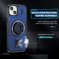 thumbnail image 5 of Case for iPhone 14 Plus,Carbon Fibre Dissipate Heat TPU+PC [Built-in Rotatable Magnetic Kickstand] Heavy Duty Drop Protection Shockproof Phone Case for iPhone 14 Plus,6.7 inch 2022 (Blue), 5 of 18