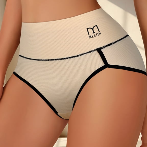 Xucatan High Waist Seamless Panties for Women, Breathable Tummy Control Underwear, Plus Size Soft Ladies Briefs, Butt Lifting Comfortable Panties, Women's Daily Shapewear Briefs Gift