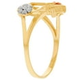 thumbnail image 2 of JackAni 14k Multi-Tone Gold Diamond Cut Floral Letter Initial Z Heart Ring, 2 of 5