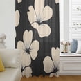 thumbnail image 6 of Beige Floral Silhouette Sheer Curtains 84 Inches Long, Farmhouse Vintage Flowers Light Filering Curtains, Breathable Simi Curtain Privacy Drapes for Living Room Bedroom Lightweight Window Treatment, 6 of 9