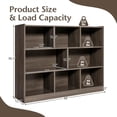 thumbnail image 3 of WYDK 8 Cube Bookcase, Freestanding 3-Tier Open Bookshelf, Modern Storage Display Cabinet, Wood Cube Storage Organizer for Living Room, Kid’s Room, Grey, 3 of 18