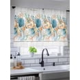 thumbnail image 5 of Sheer Curtains 45 Inch Length 2 Panels Set for Kitchen, Vintage Beach Coastal Semi Sheer Curtains for Windows, Nautical Shell Starfish Coral Summer Voile Window Treatments Rod Pocket Curtain, 5 of 7