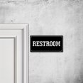 thumbnail image 7 of BTFSigns 6 x 12 inch Restroom in Rust-Free Aluminum, Metal Signs for Door, Black and White, Rounded Corners, Durable, Long Lasting, 7 of 7