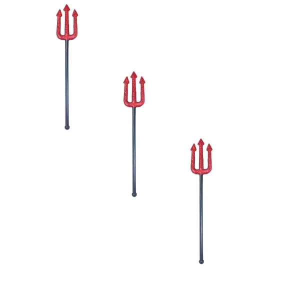 pdqouc 3Pcs 17.32 Inch Halloween Devil Pitchfork Props, Glitter Fork Decor for Indoor Outdoor Party, Home Decor for Bathroom Door Bedroom, Themed Night Accessory