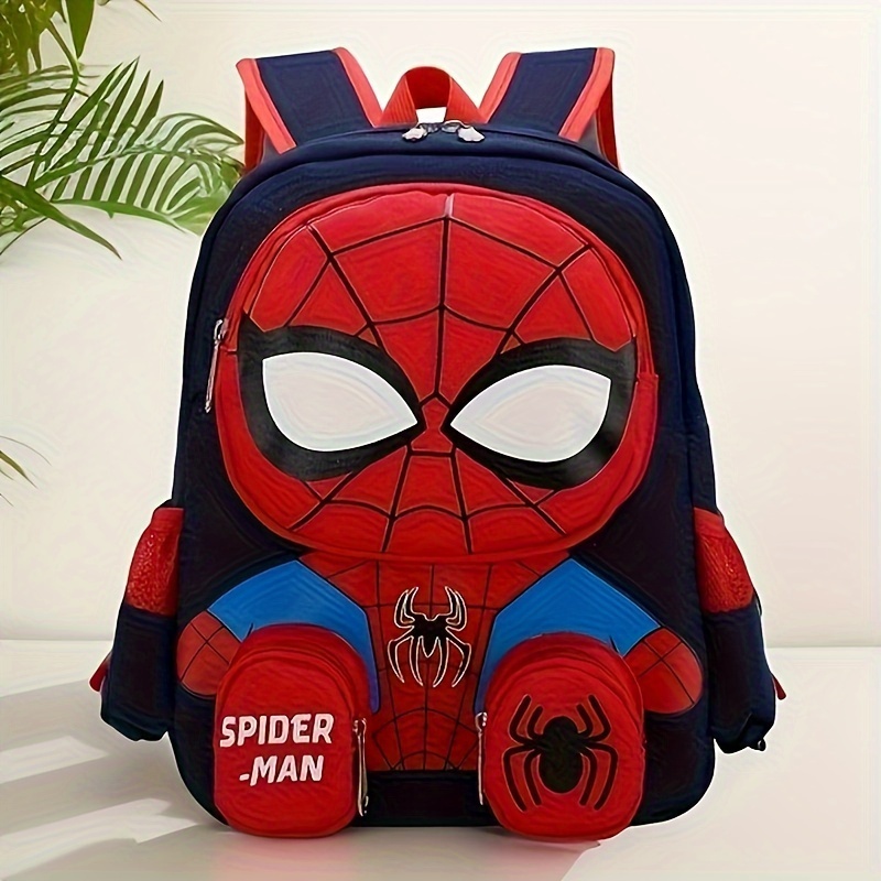 UME Cotton Cartoon Print Backpack, Spider Man Pattern, Dual Shoulder Bag, Travel, School, And Outdoor, Halloween Gift