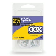 OOK White Vinyl Cup Hooks, 2.25", Screw-in Cup Hooks, 0.5 lbs. 10 Pieces