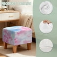 thumbnail image 6 of TSOVTHRID Cherry Blossom Tie Dye Print Ottoman Slipcover Stretch Square Footstool Slipcover Universal Folding Storage Ottoman Covers for Living Room with Elastic Bottom, 6 of 7
