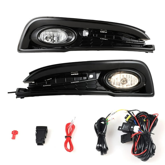 Winjet Série OEM Feux de Brouillard pour [2013 2014 2015 Honda Civic Berline 4 Portes] Pare-Chocs avant Ensemble de Feux de Brouillard + Interrupteur + Faisceau + Kit de Câblage 1 Paire (Objectif Clair)