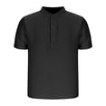 thumbnail image 1 of pstuiky camisetas para hombre, Camisa informal de manga corta con cuello alto, cómoda y lisa para hombre camisas casuales para hombre m, 1 of 4