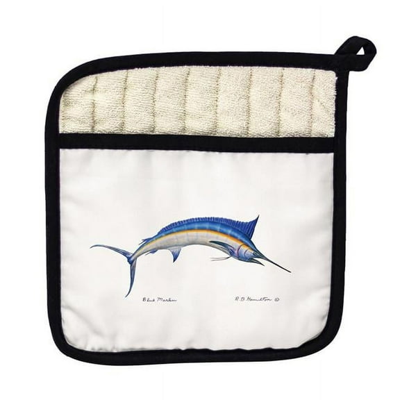 Betsy Drake PT015 Blue Marlin Pot Holder