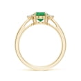 thumbnail image 2 of ANGARA Natural Tapered Shank 1.1 ct Emerald Solitaire Ring with Diamond Accents in 14K Yellow Gold for Women (Size-8x6mm) | May Birthstone, Anniversary, Jewelry Gift for Women | Natural Emerald Ring, 2 of 8