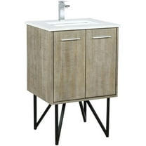 Lexora Home Lancy 24" Single Quartz Top Bathroom Vanity with Rose Gold Faucet
