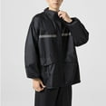 thumbnail image 6 of Kmdttou Reflective Raincoat And Rain Pants Set Hooded Rain for Adults Waterproof Lightweight Rain Coat for Men Women Reusable Rain Jacket for Emergency Outdoor Black 2XL, 6 of 8