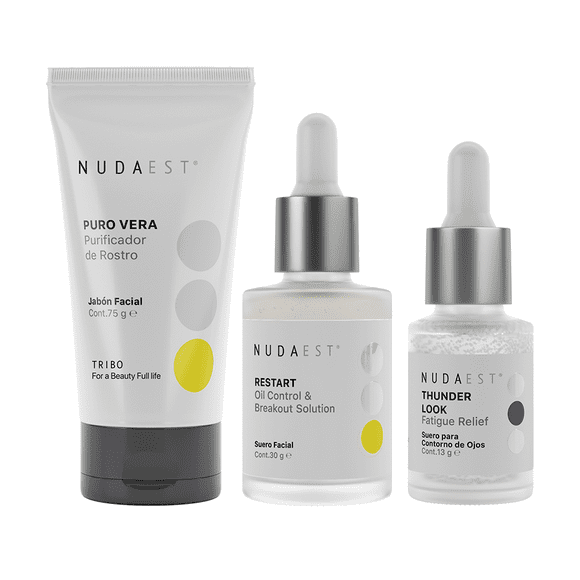 SET NUDA EST Mejorar piel acneica CON CONTORNO de ojos