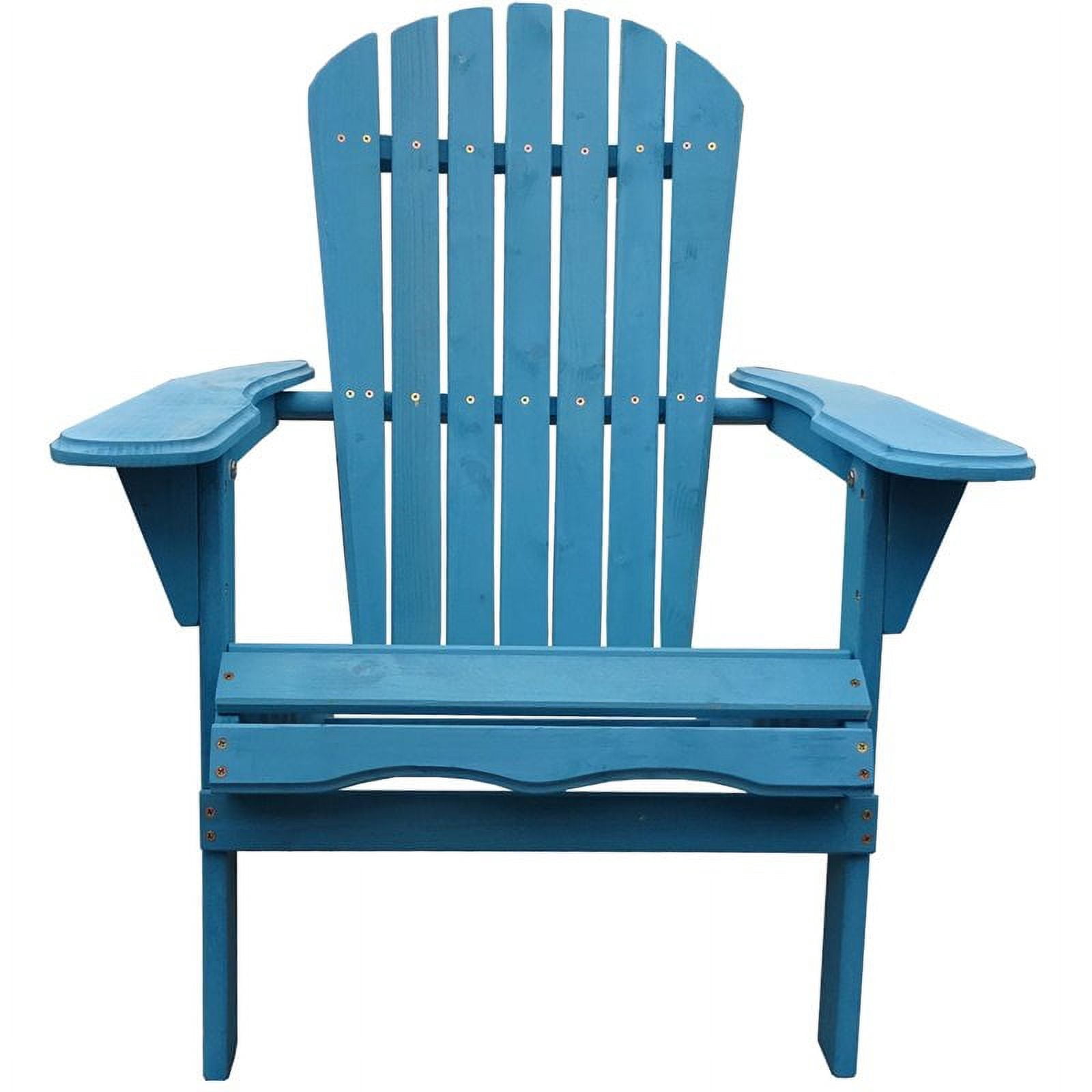 W Home SW1912SB-CHOT 63 in. Adirondack Chairs with Ottoman, Sky Blue