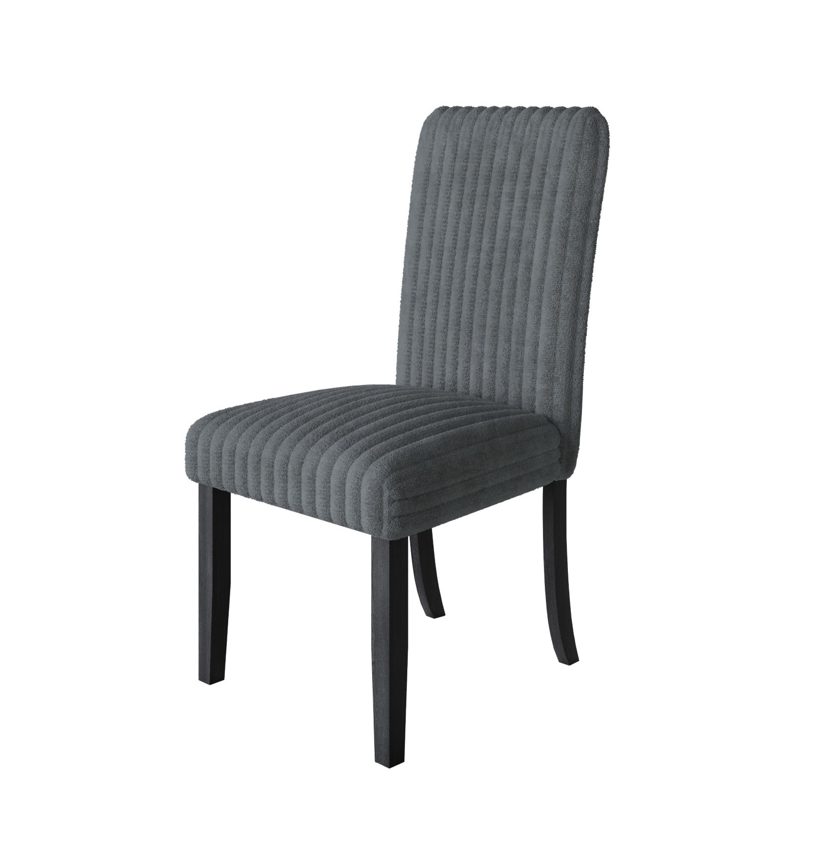 Home Design Guymon Dining Chair (Set of 2), Black/Gray, Cushioned Seat, Slat-Back Design, Comfortable Seating, Sturdy Frame, Modern Style, Durable Construction