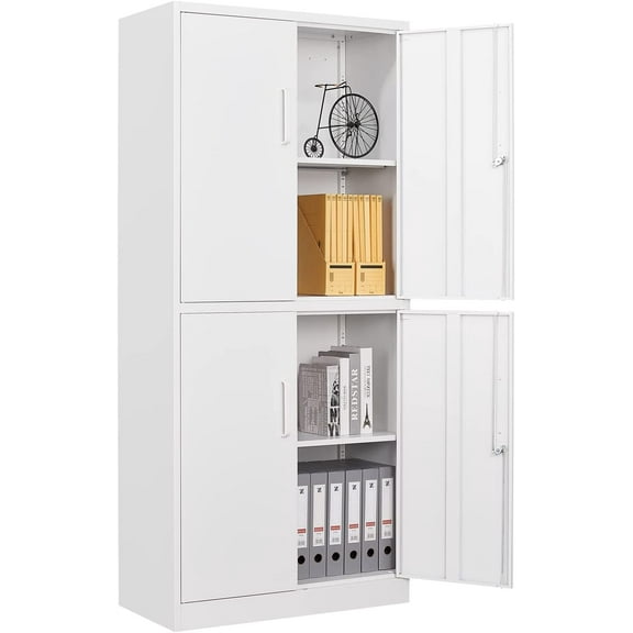 STANI Metal Locker Steel Storage Cabinet with 4 Doors for Office School Gym Metal Storage Locker Cabinets for Employees Students Steel Locker
