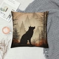 thumbnail image 2 of ARISTURING  Cute Wolf Throw Pillow Cover Soft for Girls Boys Wolves Howling Throw Pillowcase Room Animal Wolves Tree Pattern Pillow Case Cushion Cover Exotic Style Brown Black Cushion Case, 2 of 5