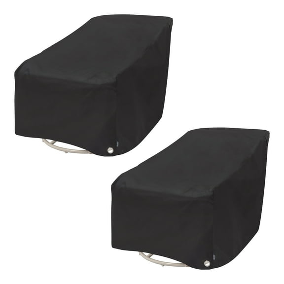 Modern Leisure Black Diamond Patio Swivel Lounge Chair Cover, Waterproof, 37.5"L X 39.25"W X 38.5"H, Black, 2 Pack