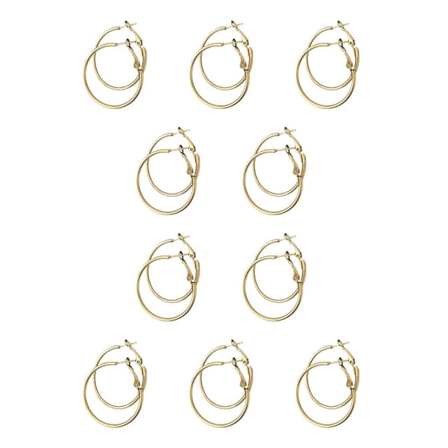 Pendientes de Acero Sonducket Color Dorado para Mujer Vintage