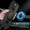 thumbnail image 4 of Case for iPhone 15 Pro, Anti-Scratch Shockproof Military Drop Protection Phone Cover, Compatible with Magsafe [Wireless Charging], with Magnetic Invisible Ring Stand, Matte Slim, Black, 4 of 9