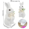 thumbnail image 3 of Twfbrm Easter Bunny Decorations, 13 Inch Flocked Standing Rabbit Figurines with Flower Bow tie, Small Decorative Rabbit Statues Faux Moss Animals Tabletop Ornaments Spring Decor for Home Office Shelf, 3 of 8