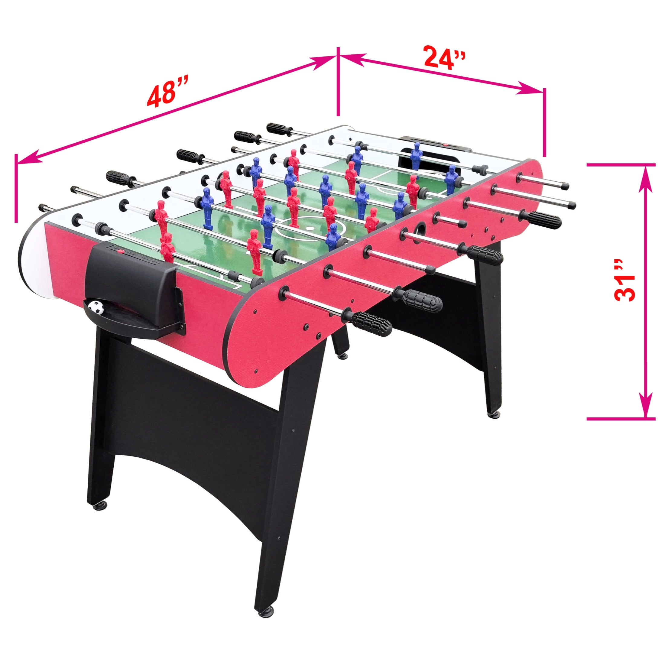 48in Football Table Game, Soccer Game at Home for Kids and Adults, Freestanding Footable Game Table