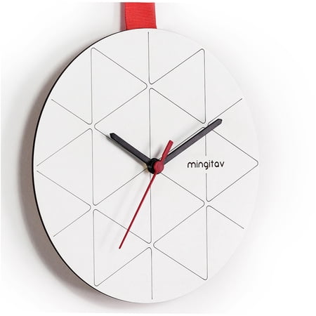JERFIT 12 Inch Modern Wall Clock with Silent Non-Ticking Quartz Movement, Easy to Read Numerals, for Living Room, Kitchen, Office, Decorative Red Clock