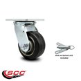 thumbnail image 2 of 4 Inch Rubber on Aluminum Swivel Caster with Ball Bearing and Swivel Lock SCC, 2 of 2