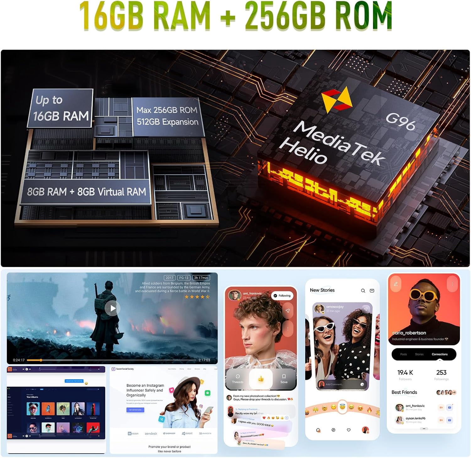 Ulefone Armor 22 Rugged Phone, IP68/IP69K, 64MP Wide-Angle & 64MP Night Vision Camera, 16GB 128GB MTK Helio G96, 6600mAh, 33W Fast Charging,Black,256GB