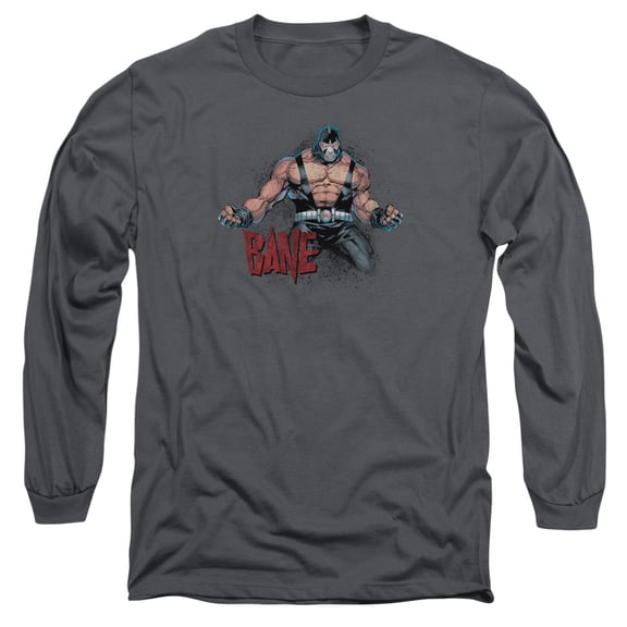 Batman Bane Flex Long Sleeve Adult 18/1 T-Shirt Charcoal