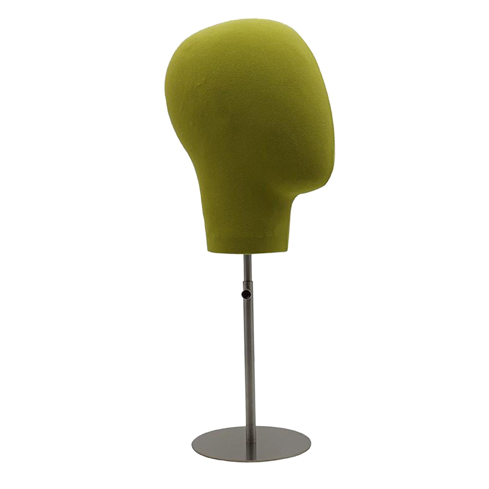 EHJRE Mannequin Head Making Display Model with Stable Stainless Steel Adjustable Base for Showing Hats Headphones Jewelry Suitable for Home Salon Shop M Green