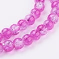 thumbnail image 3 of 20Strand Spray Painted Crackle Glass Beads Strands Round Two Tone Deep Pink 6mm Hole: 1.3~1.6mm about 133pcs/strand 31.4 inch, 3 of 3