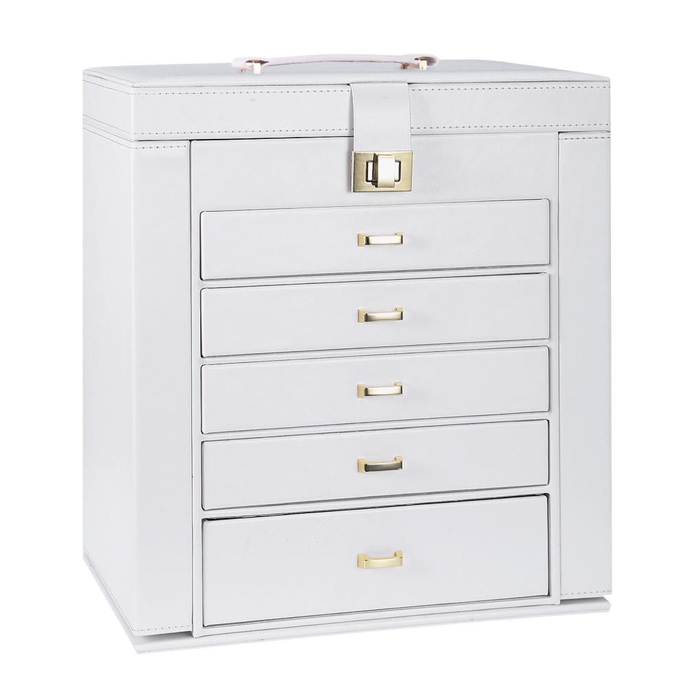 Sortwise Jewelry Box Table Top Large Leather Jewelry Chest 6