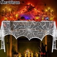 thumbnail image 4 of Ourwarm Halloween White Lace Spiderweb Fireplace Mantle Scarf Cover 243cm Table Cloth for Halloween Decoration Party Supplies, 4 of 4