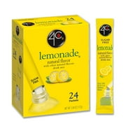 4C Powder Drink Mix Packets, Lemonade 1 Pack, 24 Count, Singles Stix On the Go, Refreshing Sugar Free Water Flavorings