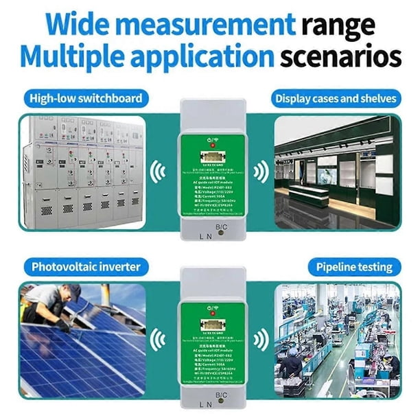 PZIOT-E02 AC Single Phase Din Rail Meter Wifi Meter Electric Wattmeter Tasmota ESPHome for Home Assistant