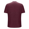 thumbnail image 5 of ZQUUVOU Women's Summer Short Sleeve Tops Casual Front Pleated Solid Color Round Neck Top/Shirt Burgundy, 5 of 7
