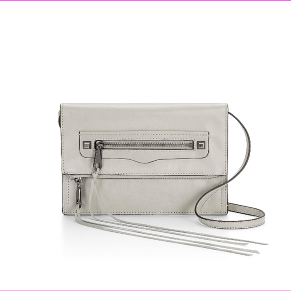 Rebecca Minkoff Small Distressed Regan Clutch in Putty