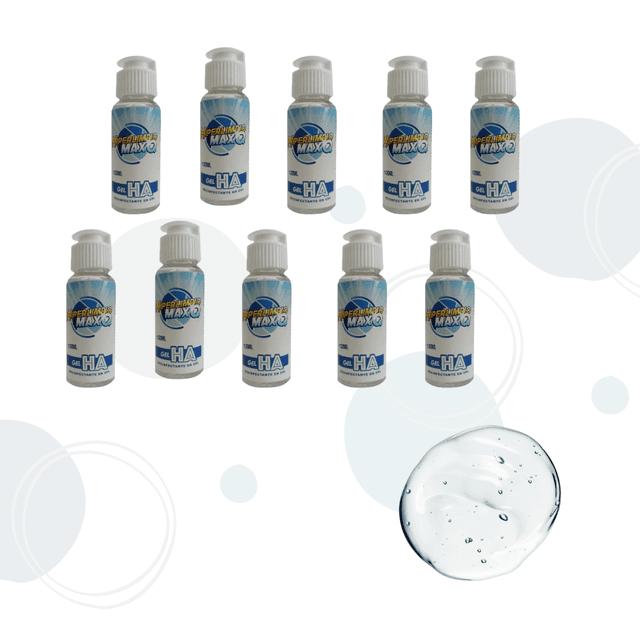 Gel Antibacterial Desinfectante Para Manos 30ml 10 Pzas Hiperlimpio MAX Q Gel Antibacterial Desinfectante Para Manos 30ml 10 Pzas