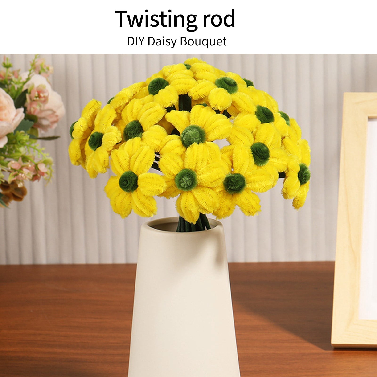 Pipe Cleaners Flower Set Chenilles Stems Flower Bouquet Kits Craft Supplies for Art and Craft Projects Decorations