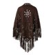 thumbnail image 3 of Bufanda poncho abierta con flecos de ante para mujer - Estampado perforado, poliéster, talla única - 190 cm de largo, 3 of 4