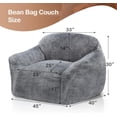 thumbnail image 3 of Bean Bag Chair Bean Bag Chairs for Adults Comfy Beanbag Chair with Spacious Design  Bean Bag Sofa with Armrest Giant Bean Bag Chair with Filler for Living Room Bedroom (Grey), 3 of 7