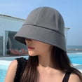thumbnail image 5 of dianhelloya Bucket Hat for Women Wide Brim Round Dome Sunscreen Bucket Hat Women Summer Solid Color Fisherman Hat Fashion Accessories, 5 of 5