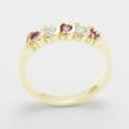 thumbnail image 2 of LBG British Made 10k Yellow Gold Natural Pink Tourmaline & Diamond Womens Eternity Ring - 33 size options - Sizes 4 to 12 Available, 2 of 6