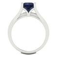 thumbnail image 4 of 2.28 ct Brilliant Princess Cut Blue Sapphire 14k White Gold Solitaire with Accents Engagement Bridal Wedding Ring Band Set size 5.75, 4 of 7