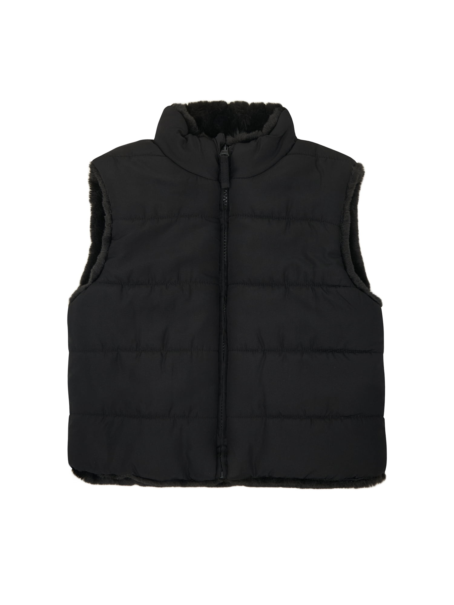 Wonder Nation Toddler Girl Reversible Faux Fur Vest, Sizes 12M-5T