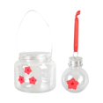 thumbnail image 2 of 2pcs Plastic Jar Bird Feeder Clear Plastic Jar Wild Bird Feeder with Floral Pattern for Garden Decoration, 2 of 5