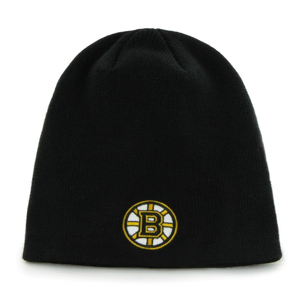 Boston Bruins Black Cuffless Knit Beanie Hat Cap