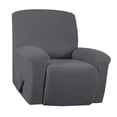 thumbnail image 3 of 1 Pce Housse Extensible pour Fauteuil Inclinable, Housse de Sofa, Meuble avec Bas Élastique Housse Extensible en Jacquard Spandex pour Fauteuil Inclinable Gris, 3 of 8